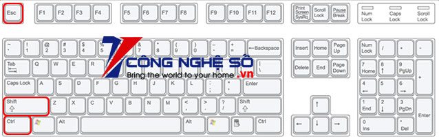 Sử dụng tổ hợp phím [Ctrl + Shift + Esc]