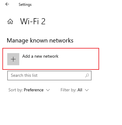 Chọn Add a new network