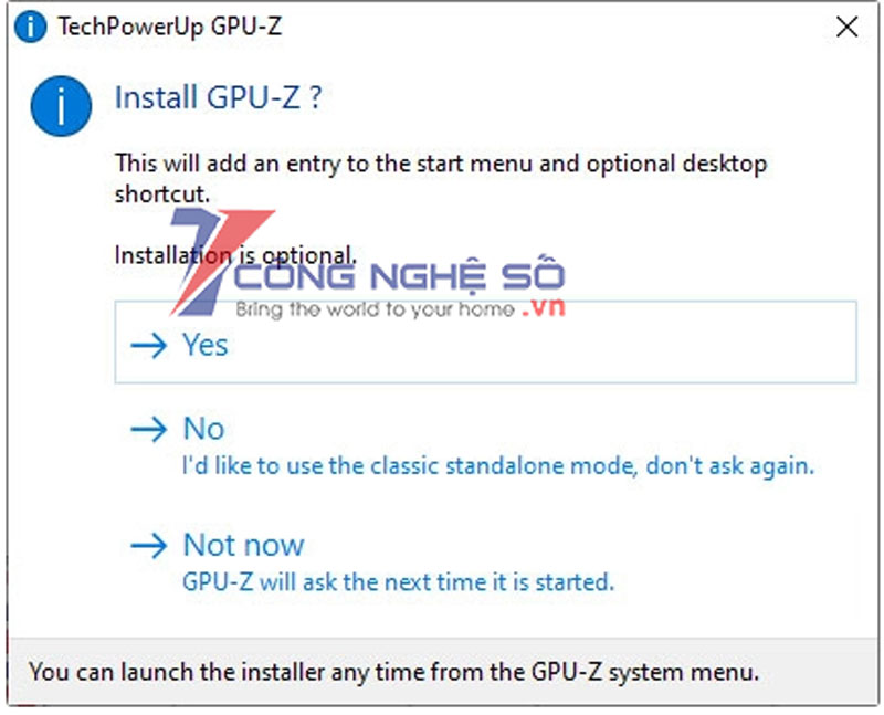 Khởi động phần mềm TechPowerUp GPU-Z