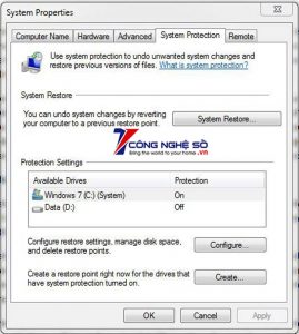 Hướng dẫn phục hồi máy tính windows với System Restore đơn giản